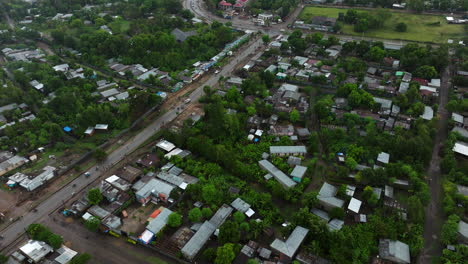 jinka urban area surrounded by greenery - drone footage