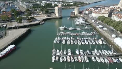 boats moored at la rochelle port, charente maritime in france