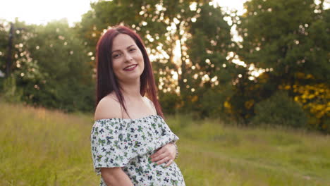 pregnant woman in a field