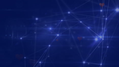 animation of network of connections with lights in blue space