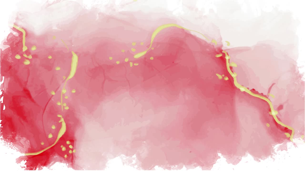 빨간색과 금색 수채화 솔로 추상적인 페인트