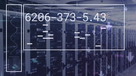 Animación-De-La-Interfaz-Con-Procesamiento-De-Datos-Y-Cuadrados-De-Mosaico-Contra-La-Sala-De-Servidores-Informáticos