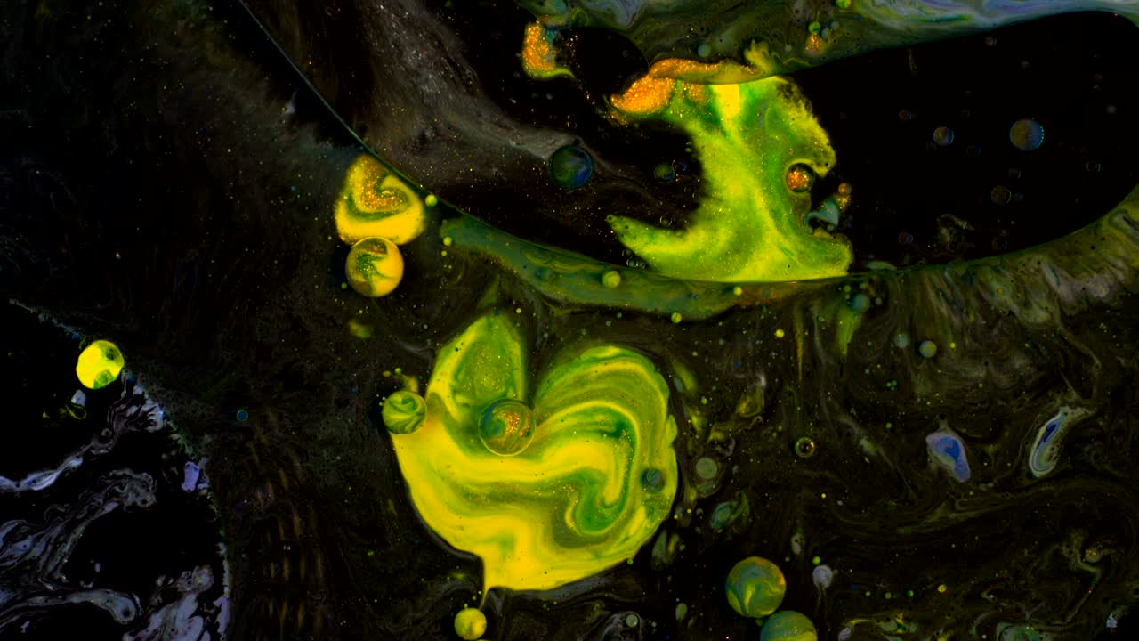 추상적인 액체 기름 거품 배경