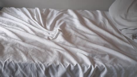 white bed sheets with geometric pattern