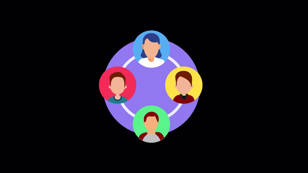 Animated Graphic of People Connecting in a Circular Network