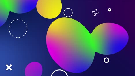 fondo 3d abstracto con hermosos colores arco iris gradiente en burbujas de cera, esferas vuelan en el aire con brillo interno, se fusionan como gotas de cera derretida