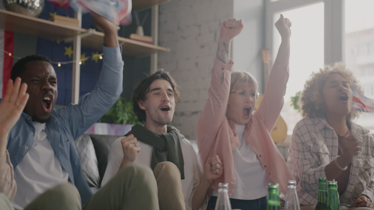 Friends Celebrating a Sports Win