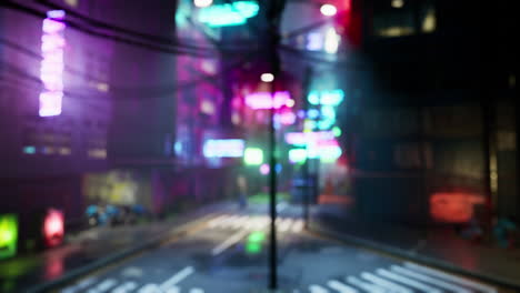 cyberpunk city street at night