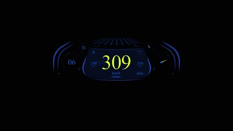 Futuristisches-HUD-Dashboard-Mit-Tachometer-Und-Zunehmender-Geschwindigkeit