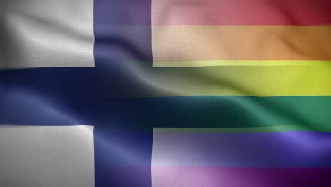 lgbt finland flag loop background 4k