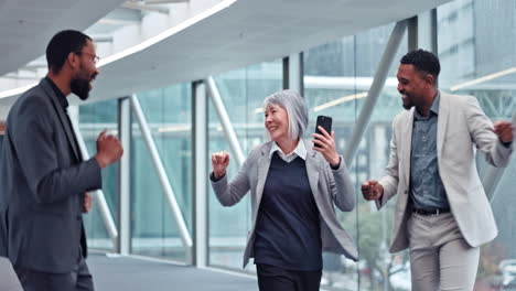 business people, group dancing