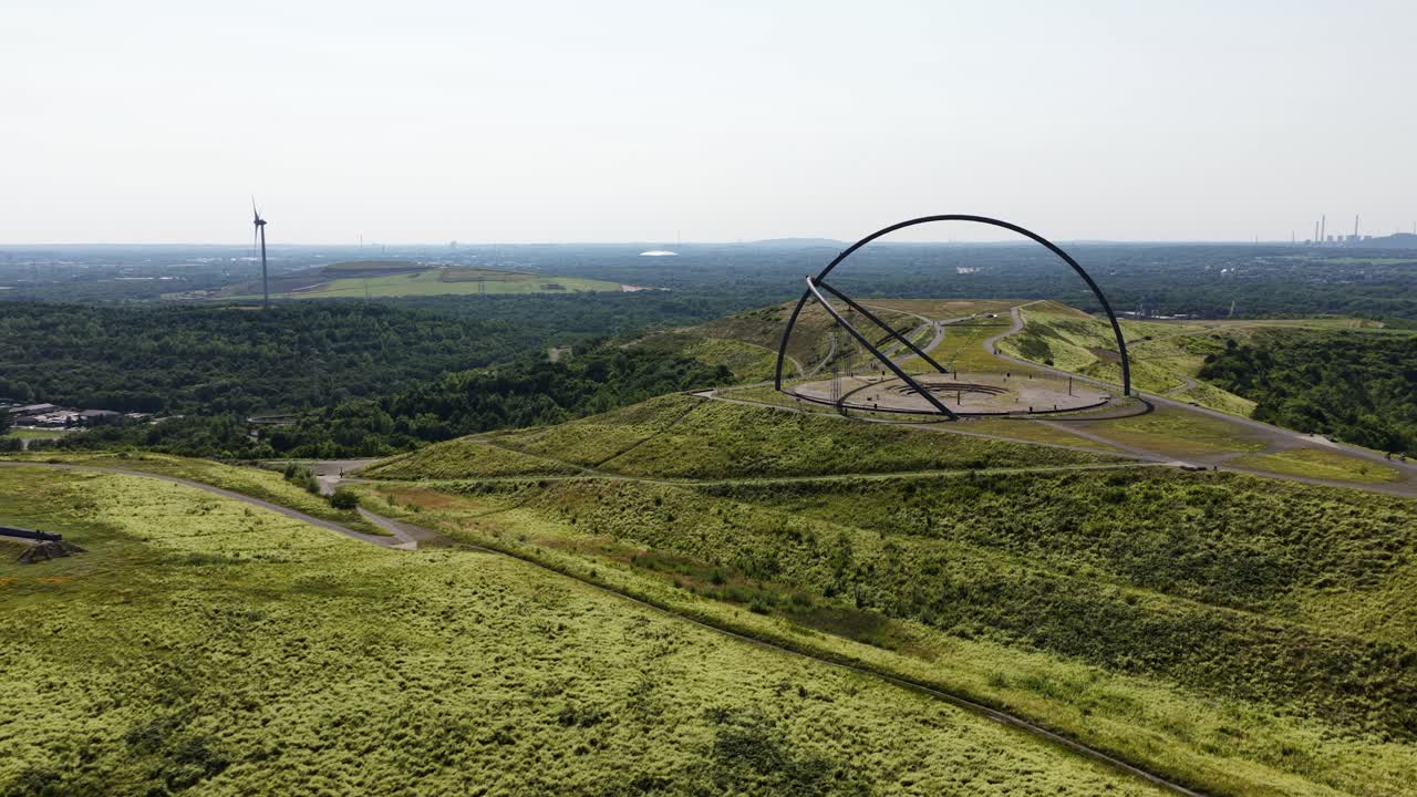 Horizon Observatorium Halde Hoheward, Germany. Aerial drone video