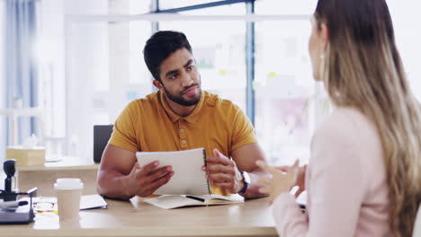 business people, interview