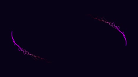 animación de relámpagos de fuego en fondo de pared negra. líneas de neón parpadeantes iluminan abstracto caótico. luces fluorescentes futuristas brillantes. símbolo de energía e idea. interfaz moderna de video 4k