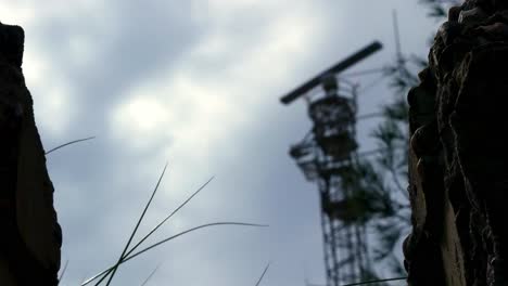 military rotating telecommunication radar tower