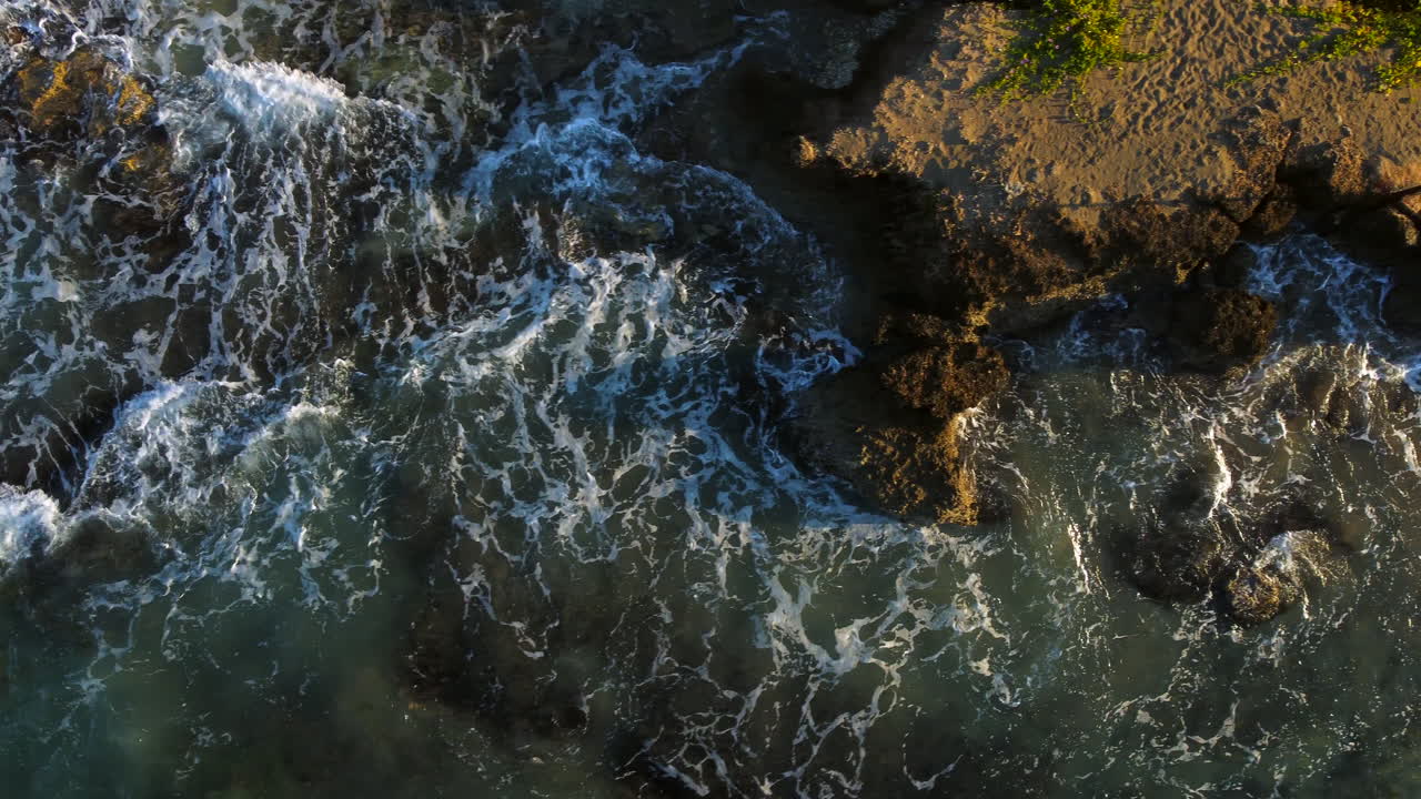 Waves crashing to shore off the coast of St