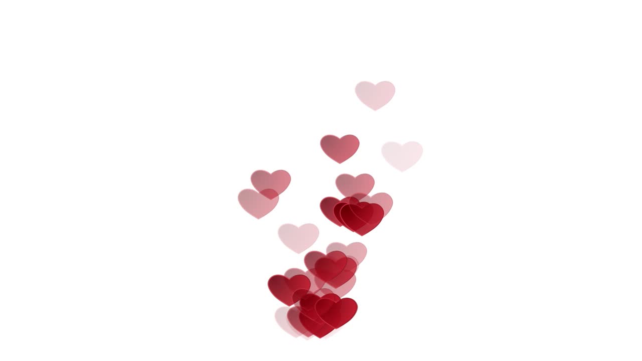 San Valentino, filmato di animazione con forma di cuore rosso su sfondo bianco.