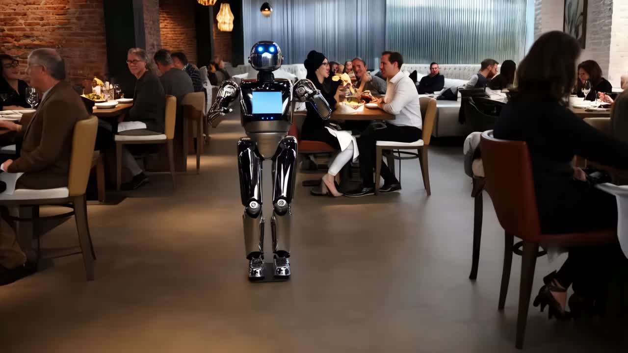 현대식 식당 의 로 웨이터