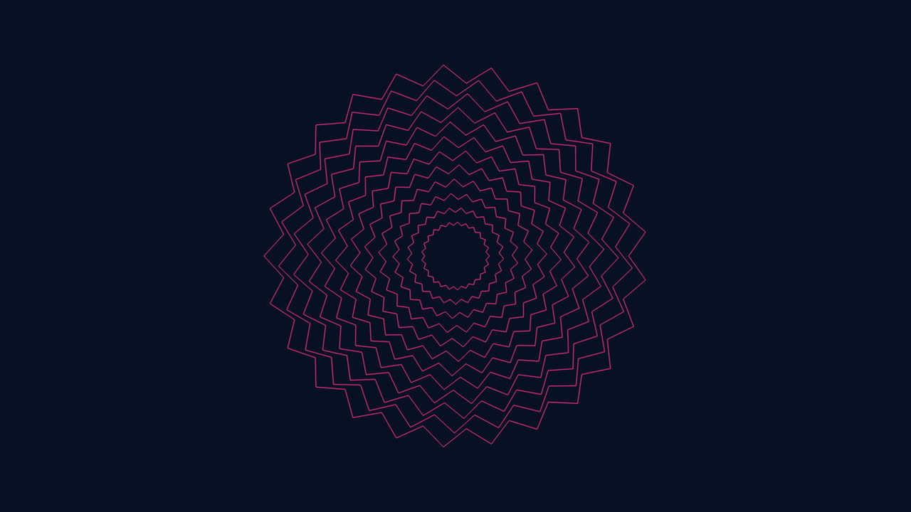 diseño geométrico rosa con círculos superpuestos y líneas en espiral