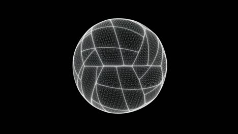 hologram screen 3d of volleyball ball - loop