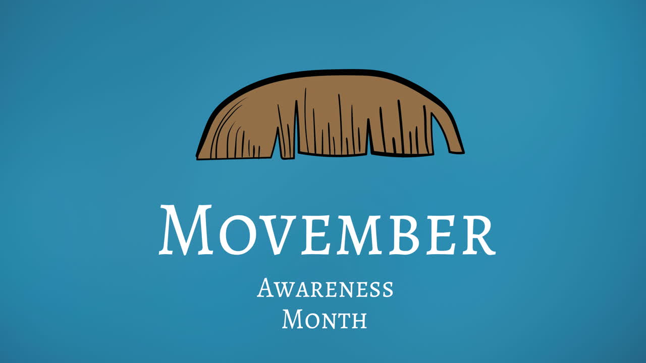 파란색 배경 위의 무베르 인식 달 텍스트와  ⁇ 수염의 애니메이션