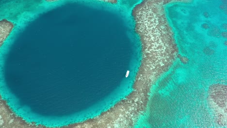aerial video over the blue hole, belize