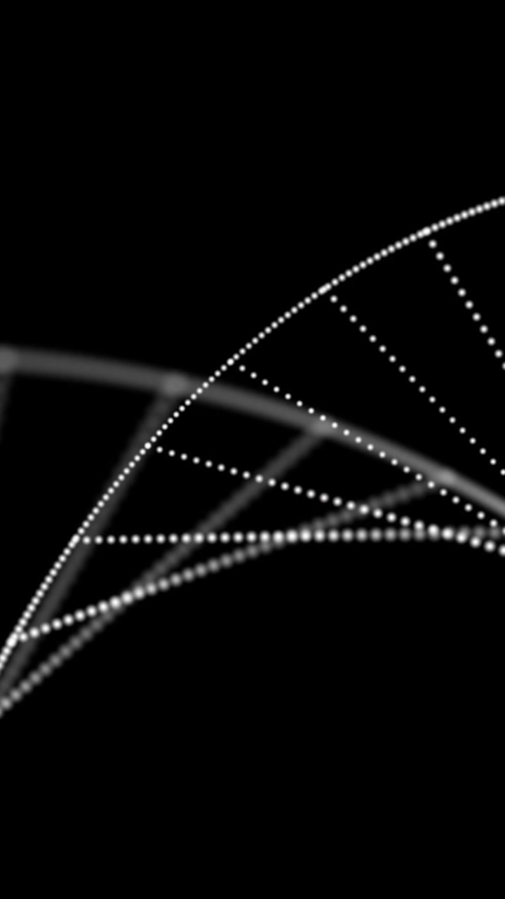 Animazione digitale di una struttura del DNA che ruota su un modello di scheletro umano su sfondo nero