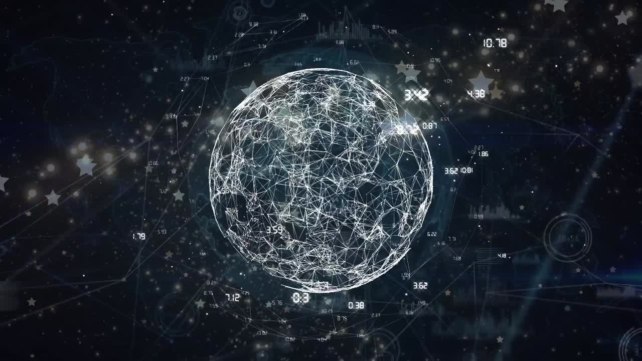 Animation of data processing over globe