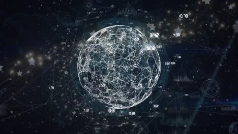 animación del procesamiento de datos en todo el mundo