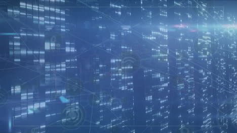 animación de puntos de luz sobre el procesamiento de datos