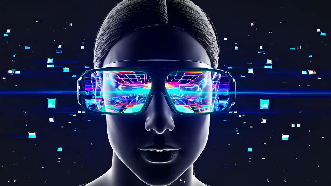 가상 현실을 경험하는 여자