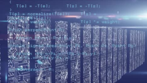 Animation-of-lens-flare-and-circuit-board-pattern-in-bar-graph-over-programming-language