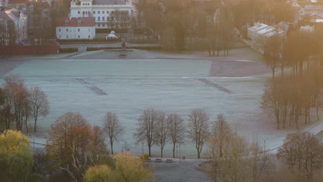 frost in the early autumn morning