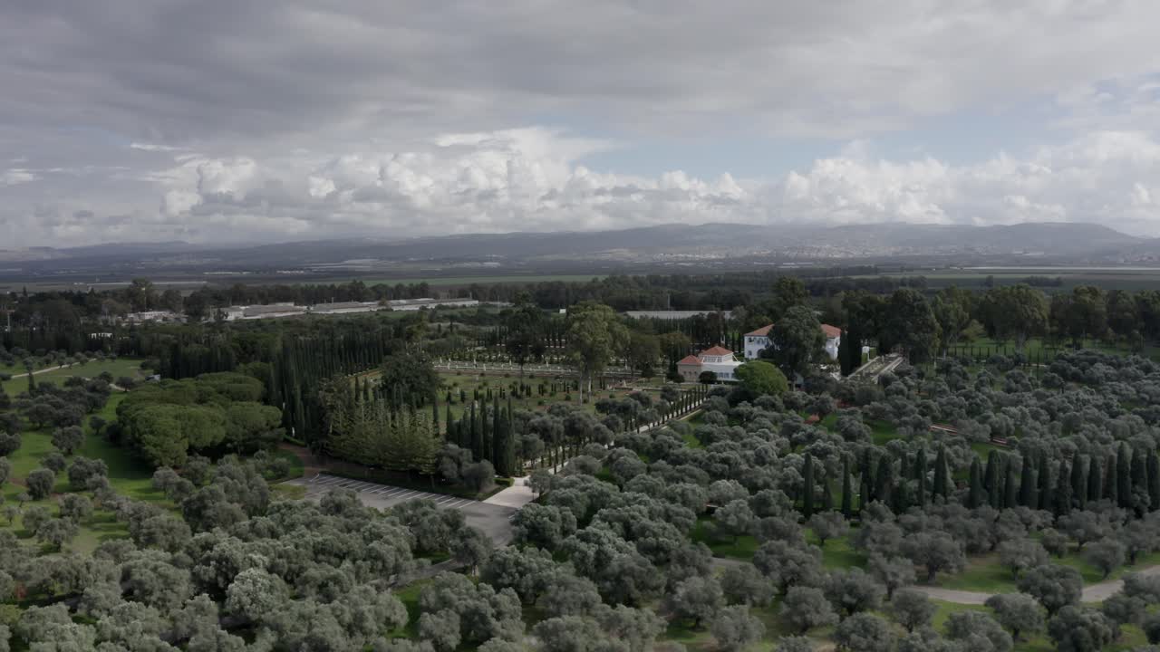 Aerial view of the Baháʼí Gardens