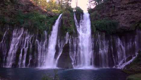 majestic waterfalls and mist at burney falls california