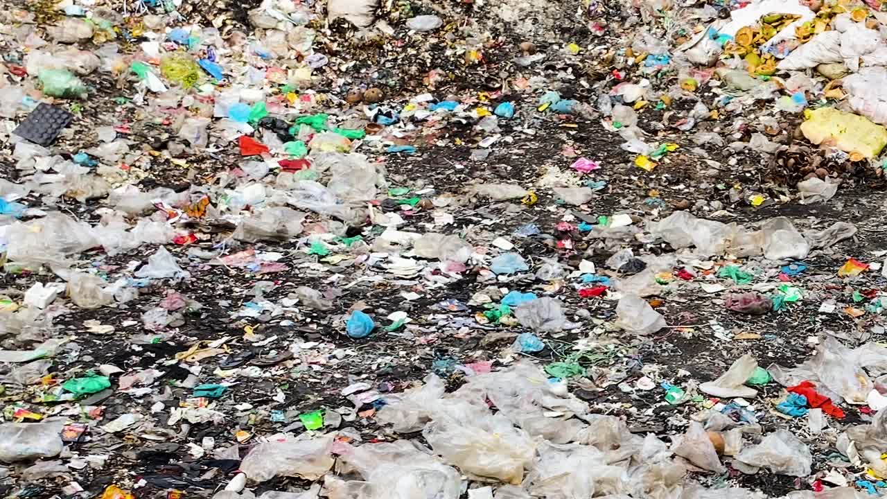 Pan shot of garbage dump