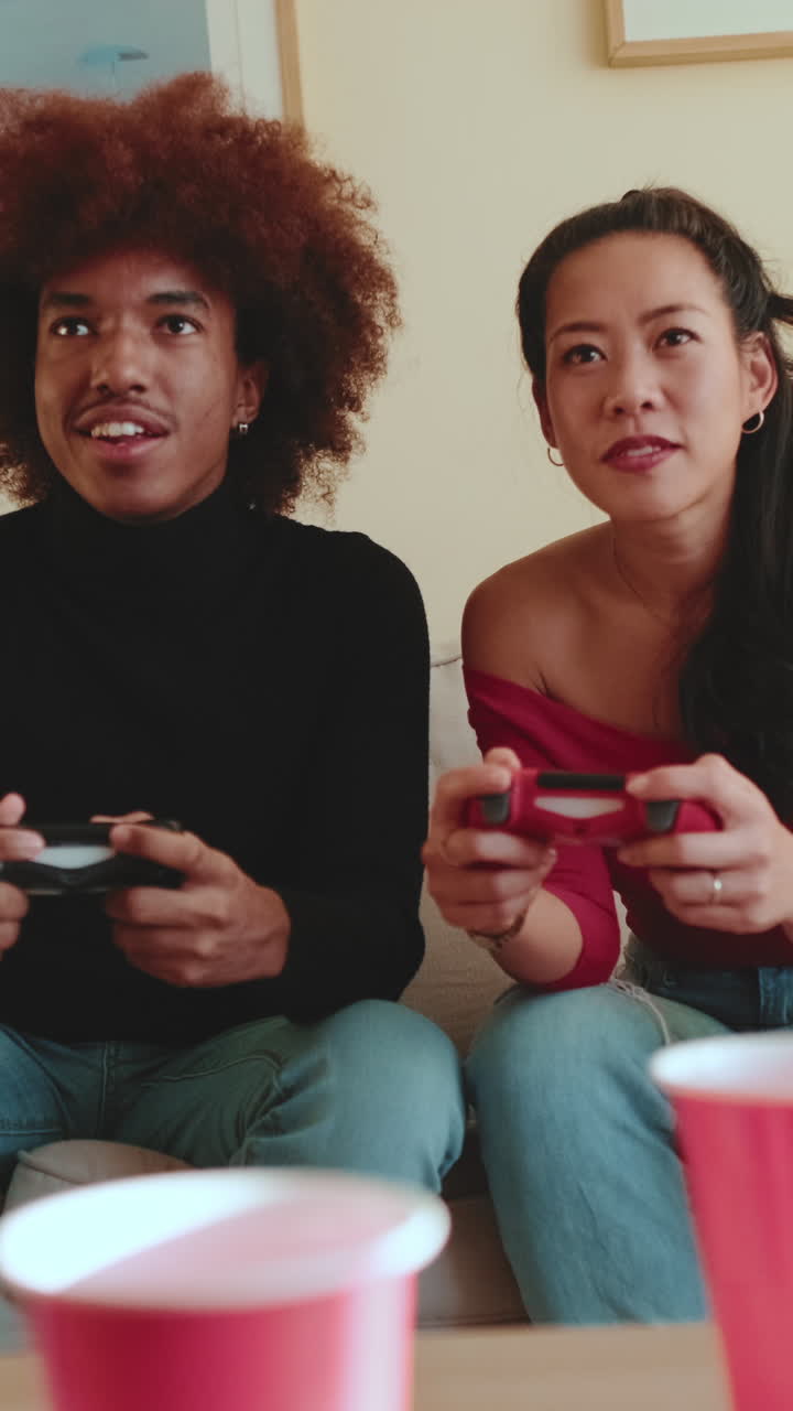 Couple playing video games