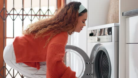 woman doing laundry