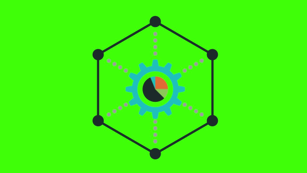 animación de un icono de big data en una pantalla verde