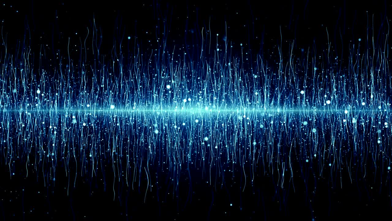 パーティクルズ・ブルー・ダスト アブストラクト・ライト・ボケ・モーション・タイトルの映画背景ループ