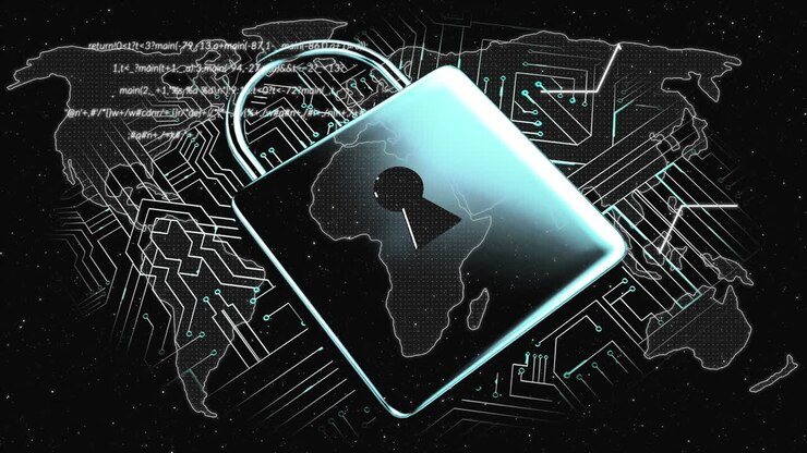Padlock on an atlas