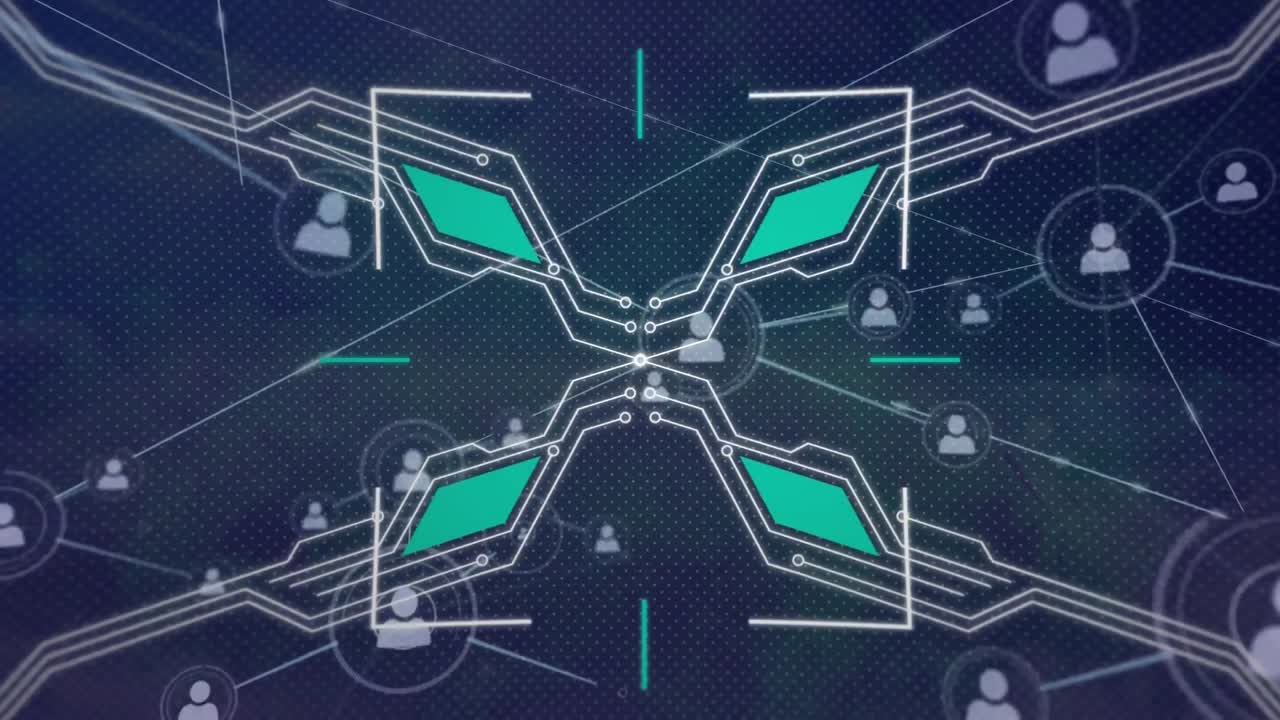 클라우드 상의 연결 네트워크의 애니메이션