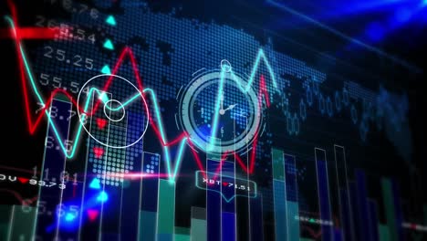 Animación-Del-Procesamiento-De-Datos-Y-Estadísticas-Sobre-El-Mapa-Mundial