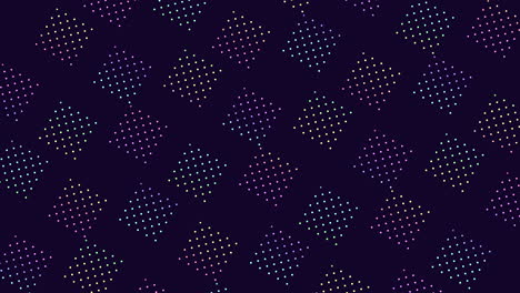 Colorful-symmetrical-dot-grid-pattern-on-dark-background