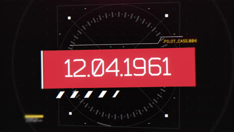 04/12/1961 con elementos hud en la pantalla de la nave espacial