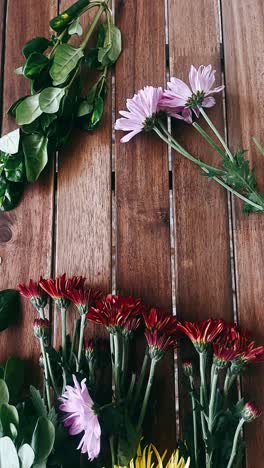 floral arrangement on wooden table