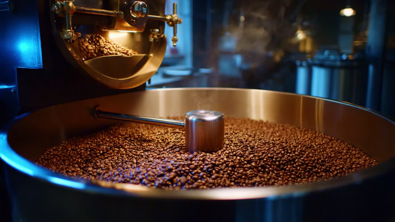 The Art of Coffee Roasting: A Detailed Look into the Process of Transforming Raw Beans into Aromatic Perfection in an Industrial Roaster