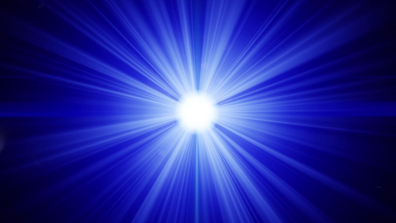Abstract Blue Lens Flare Effect Expanding on Black Background