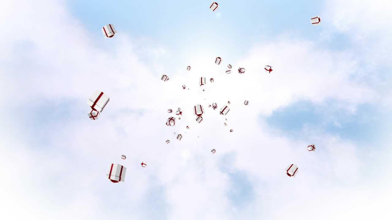 선물 상자가 떨어지는 것