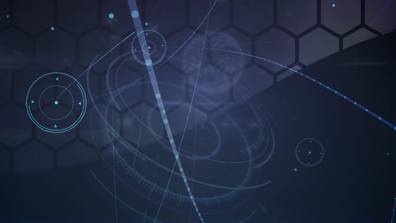 Animation of network of connections over dark background